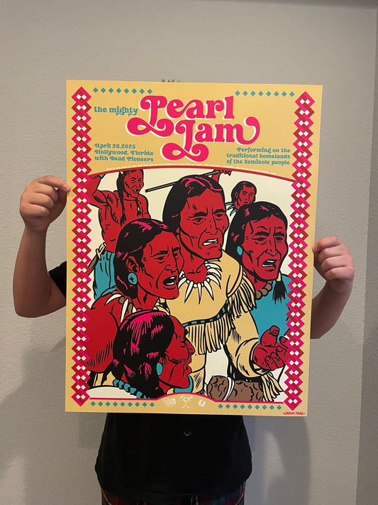 Pearl Jam Poster from the April 26, 2025 - Seminole Hard Rock Cafe and Casino in Hollywood, FL